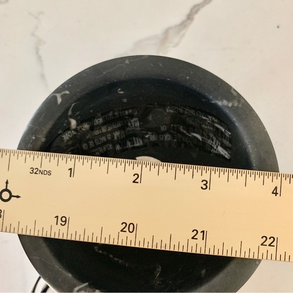 Set of 2 CB2 Polaris Black Marquina Marble Globe Pendant Lights - Picture 11 of 16